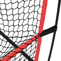 VidaXL Honkbalnet draagbaar 215x107x216 cm polyester zwart en rood - thumbnail