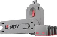 Lindy USB Port Blocker - Pack 4, Colour Code: Pink - thumbnail