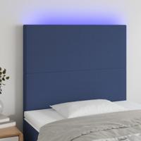 Hoofdbord LED 100x5x118/128 cm stof blauw - thumbnail
