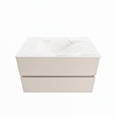 MONDIAZ VICA-DLUX 80cm badmeubel onderkast Linen 2 lades. Inbouw wastafel CLOUD midden zonder kraangat, kleur Ostra. MONDIAZ VICA-DLUX 80cm badmeubel onderkast Linen 2 lades. Inbouw wastafel CLOUD midden zonder kraangat, kleur Ostra.