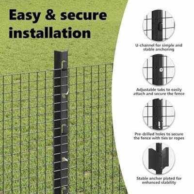 VidaXL Hek met paal grijs 1 x 10 m staal