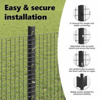 VidaXL Hek met paal grijs 1 x 10 m staal - thumbnail