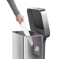 Simplehuman Prullenbak Liner Pocket 45 liter Zilver - thumbnail