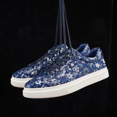 Blue Sky Flower Sneaker Lureaux - Handgemaakte Nette Schoenen Voor Heren Blue Sky Flower Sneaker Lureaux - Handgemaakte Nette Schoenen Voor Heren