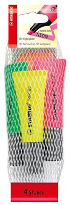 Markeerstift Stabilo Boss Original 4 neon kleuren Markeerstift Stabilo Boss Original 4 neon kleuren