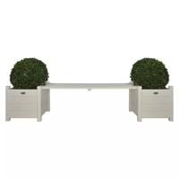 Esschert Design bank met plantenbak wit cf33w - thumbnail