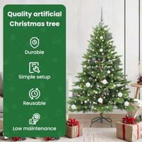 Kunstkerstboom met 150 LED met standaard Groen 150 cm PE en PVC - thumbnail