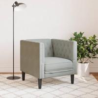 Fauteuil Chesterfield-stijl fluweel lichtgrijs - thumbnail