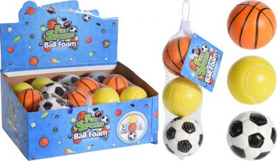 Cilgro Fun sports foam ballen 3 stuks in netje