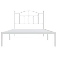 Bedframe met hoofdbord metaal wit 107x203 cm - thumbnail