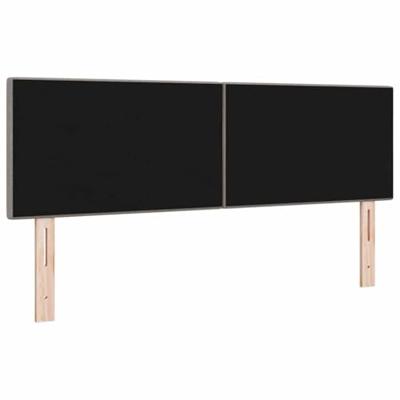 LED Hoofdbord met LED-striplichten Taupe 160 cm Polyester