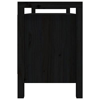 Halbankje 110x40x60 cm massief grenenhout zwart