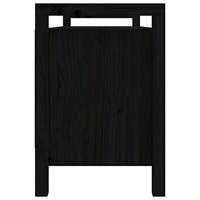 Halbankje 110x40x60 cm massief grenenhout zwart - thumbnail