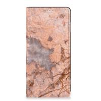 Motorola Moto G53 | Standcase | Marmer Oranje - thumbnail