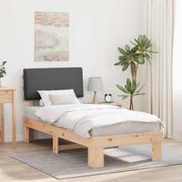 Bedframe met Gevoerd Hoofdgedeelte Donkergrijs 100 x 200 cm - thumbnail