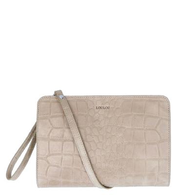 LouLou Essentials Crossbody XS Vintage Croco taupe Damestas LouLou Essentials Crossbody XS Vintage Croco taupe Damestas