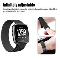 Fitbit Versa 1 / 2 & Lite milanese bandje - Maat: Small - Bruin - thumbnail