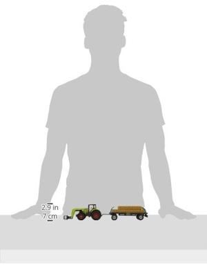 Siku 1946 Tractor met balen grijper en trailer voor ronde balen 1:50