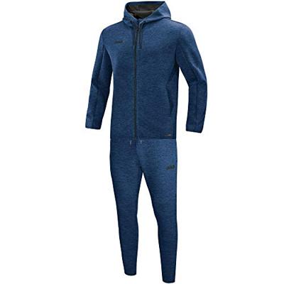 JAKO M9729 Joggingpak Met Kap Premium Basics - Marine Gemeleerd - XL