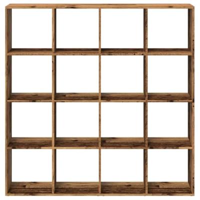 Boekenkast 137,5x29x137,5 cm bewerkt hout oud houtkleurig