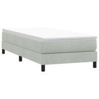 Boxspring zonder matras fluweel lichtgrijs 90x210 cm - thumbnail
