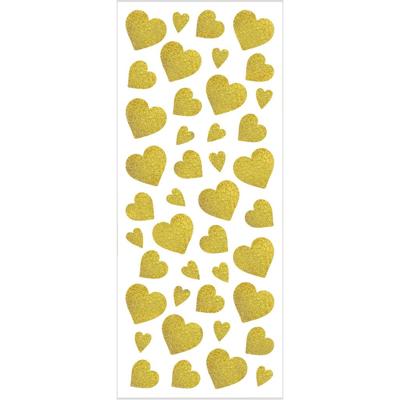 Creativ Company Glitterstickers, harten, vel 10x24 cm, ca. 84 stuk, goud, 2 vel/ 1 doos