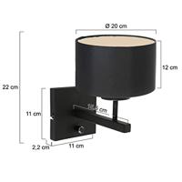 Steinhauer Zwart slaapkamer wandlampStanger - 7200ZW - thumbnail