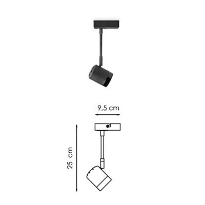 Moderne LED Opbouwspot Manu - Zwart - 9.5/9.5/25cm - Dimbaar - plafonniere gemaakt van metaal - inclusief LED lichtbron - GU10 fitting - 5W - 390lm - 3000K - warm wit licht