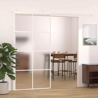 VidaXL Schuifdeur 102,5x205 cm mat esg-glas en aluminium wit VidaXL Schuifdeur 102,5x205 cm mat esg-glas en aluminium wit