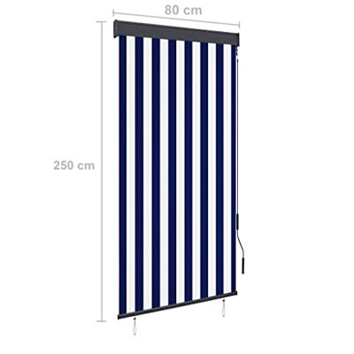 VidaXL Rolgordijn voor buiten 80x250 cm blauw en wit