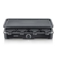 Raclettemachine - SEVERIN - RG9670 - 8 personen - Grote kookplaat met antiaanbaklaag 41,7 x 26,3 cm - 1400 W - Zwart - thumbnail