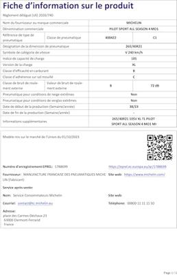 Pilot Sport A/S 4 XL MO1