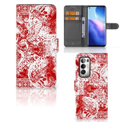 Telefoonhoesje met Naam OPPO Find X3 Neo 5G Angel Skull Rood Telefoonhoesje met Naam OPPO Find X3 Neo 5G Angel Skull Rood