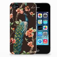 Apple iPhone 4 | 4s TPU Hoesje Pauw met Bloemen - thumbnail