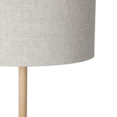 QAZQA Landelijke vloerlamp hout met lichtbruine kap - Mels