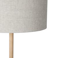 QAZQA Landelijke vloerlamp hout met lichtbruine kap - Mels - thumbnail