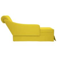 Chaise longue met bolster en rechterarmleuning fluweel geel - thumbnail