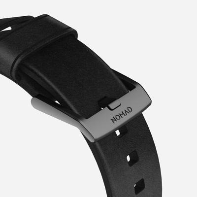 Nomad Modern lederen horlogeband zwart / zwarte hardware 45/46/49 mm - Black - thumbnail