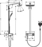 Hansgrohe Raindance Select E Showerpipe 300 2jet met ShowerTablet Select 300, wit/chroom - thumbnail