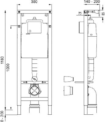 Ben Pro Flush smal inbouwreservoir incl. wandbevestiging en isolatiemat