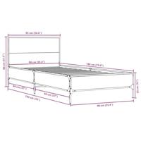 Bedframe bewerkt hout en metaal sonoma eikenkleurig 90x190 cm - thumbnail