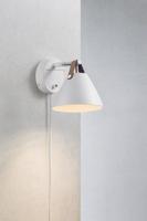 Wandlamp slaapkamer &apos;Strap 15&apos; wit GU10 metaal leer DFTP - thumbnail