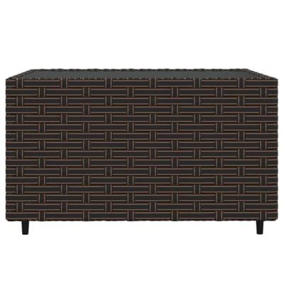 3-delige Loungeset met kussens poly rattan bruin 3-delige Loungeset met kussens poly rattan bruin