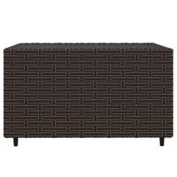3-delige Loungeset met kussens poly rattan bruin - thumbnail