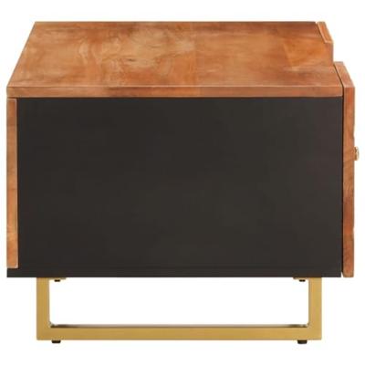 Salontafel 100x54x40 cm massief mangohout bruin en zwart Salontafel 100x54x40 cm massief mangohout bruin en zwart
