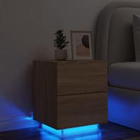 Nachtkastje met LED-verlichting bewerkt hout sonoma eikenkleur - thumbnail