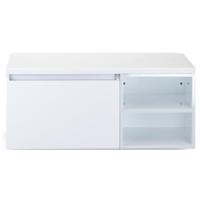Frozen Badmeubelset 100 cm - Greeplijst in Kleur - Wastafel Regaalkast met Bovenblad Wit Hoogglans - thumbnail