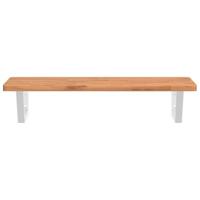 Badkamer wandschap staal en massief beukenhout - thumbnail