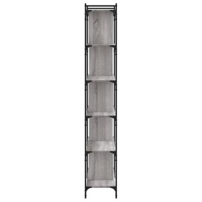 Boekenkast 6-laags 76x32x192 cm bewerkt hout grijs sonoma
