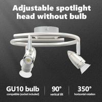 VidaXL Plafondspot met schijnwerpers nikkel 27 x 10 x 12 cm metaal - thumbnail